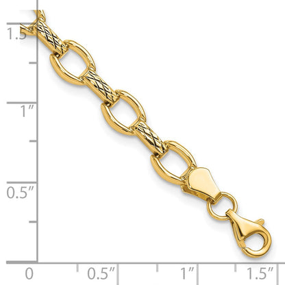 7 Zoll 14K Diamantiert Fantasieglieder Armband