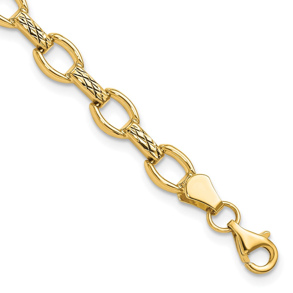 7 Zoll 14K Diamantiert Fantasieglieder Armband