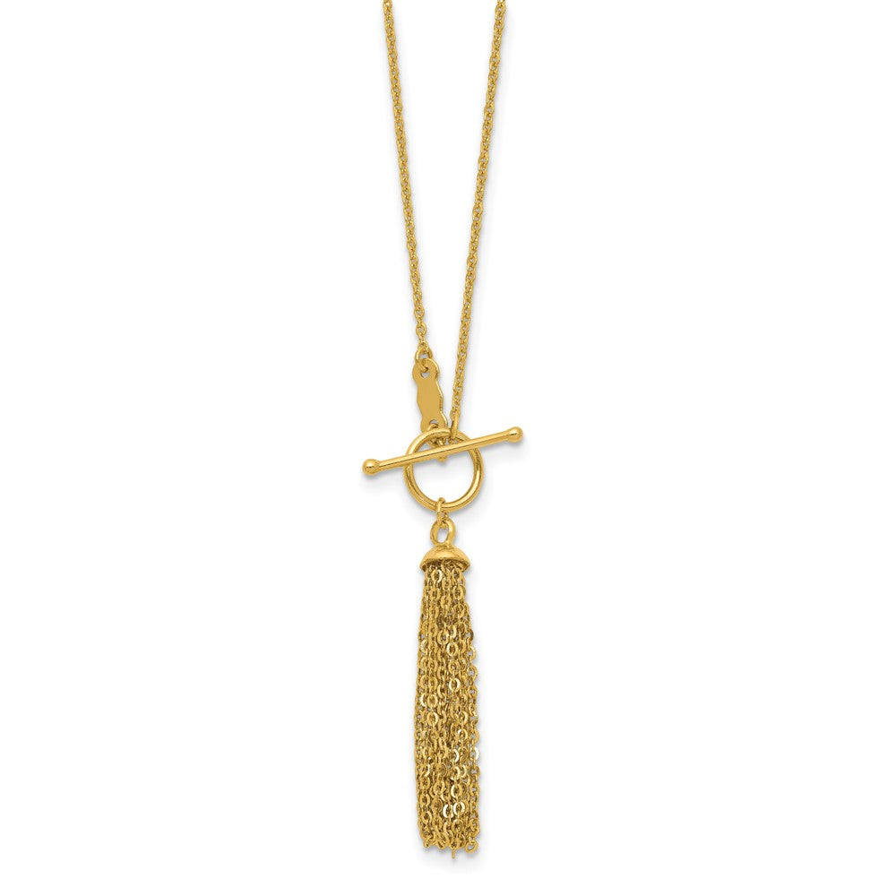 18.00 Zoll 14K Ankerkette Kette Tassel Knebel Halskette