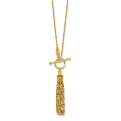 18.00 Zoll 14K Ankerkette Kette Tassel Knebel Halskette