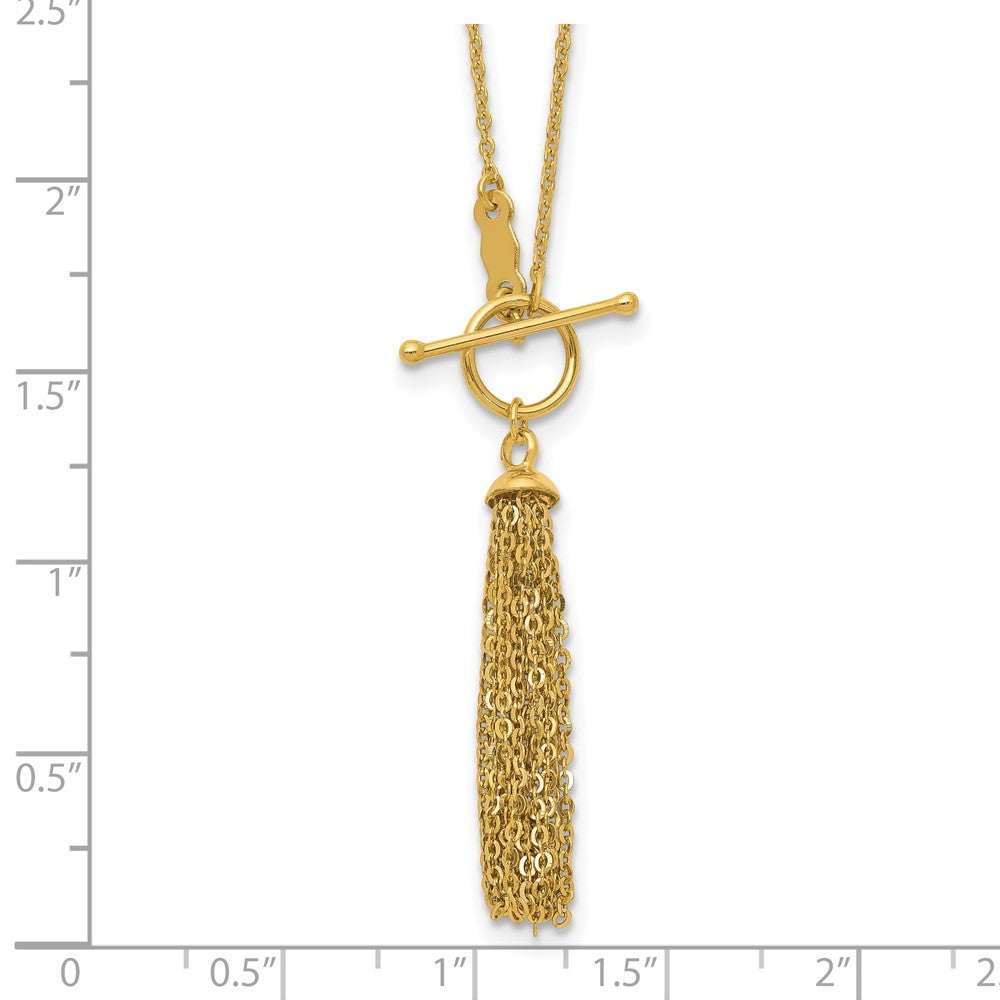 18.00 Zoll 14K Ankerkette Kette Tassel Knebel Halskette