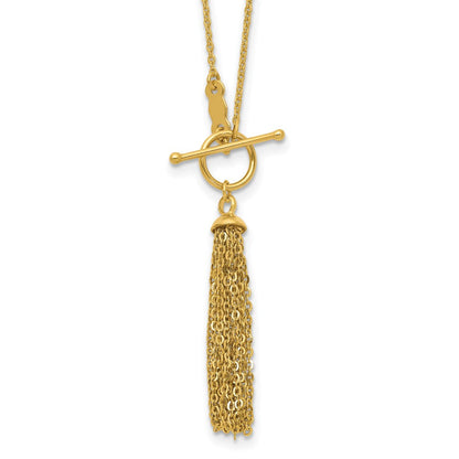 18.00 Zoll 14K Ankerkette Kette Tassel Knebel Halskette