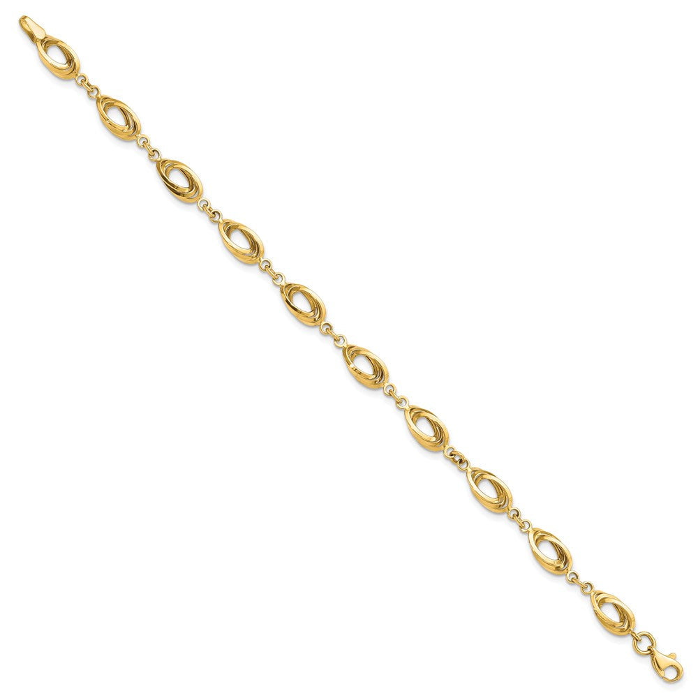 7.5 Zoll 14K Poliert Fantasieglieder Armband