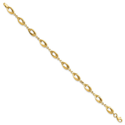 7.5 Zoll 14K Poliert Fantasieglieder Armband