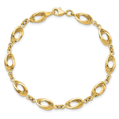 7.5 Zoll 14K Poliert Fantasieglieder Armband