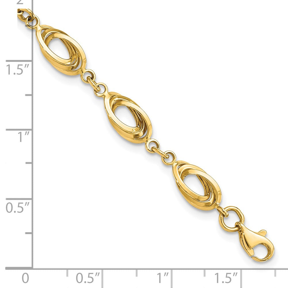 7.5 Zoll 14K Poliert Fantasieglieder Armband