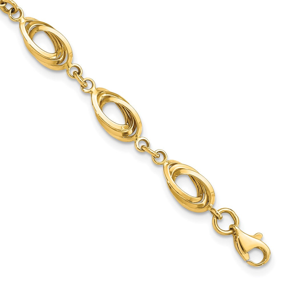 7.5 Zoll 14K Poliert Fantasieglieder Armband
