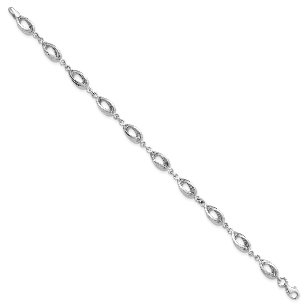 7.5 Zoll 14K Weißgold Fantasieglieder Armband