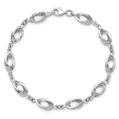 7.5 Zoll 14K Weißgold Fantasieglieder Armband