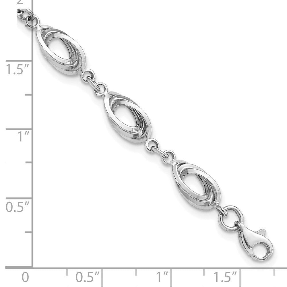 7.5 Zoll 14K Weißgold Fantasieglieder Armband