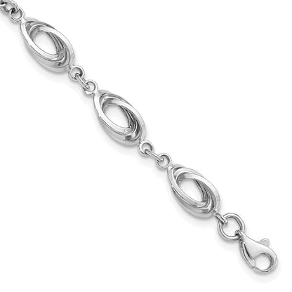 7.5 Zoll 14K Weißgold Fantasieglieder Armband