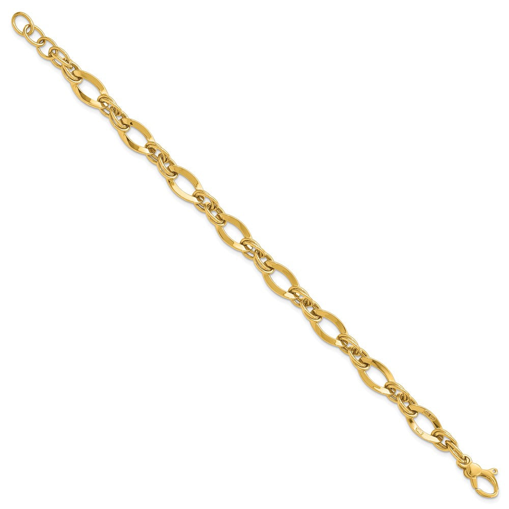 8.25 Zoll 14K Poliert Fantasieglieder Armband