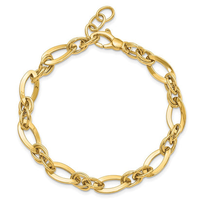 8.25 Zoll 14K Poliert Fantasieglieder Armband