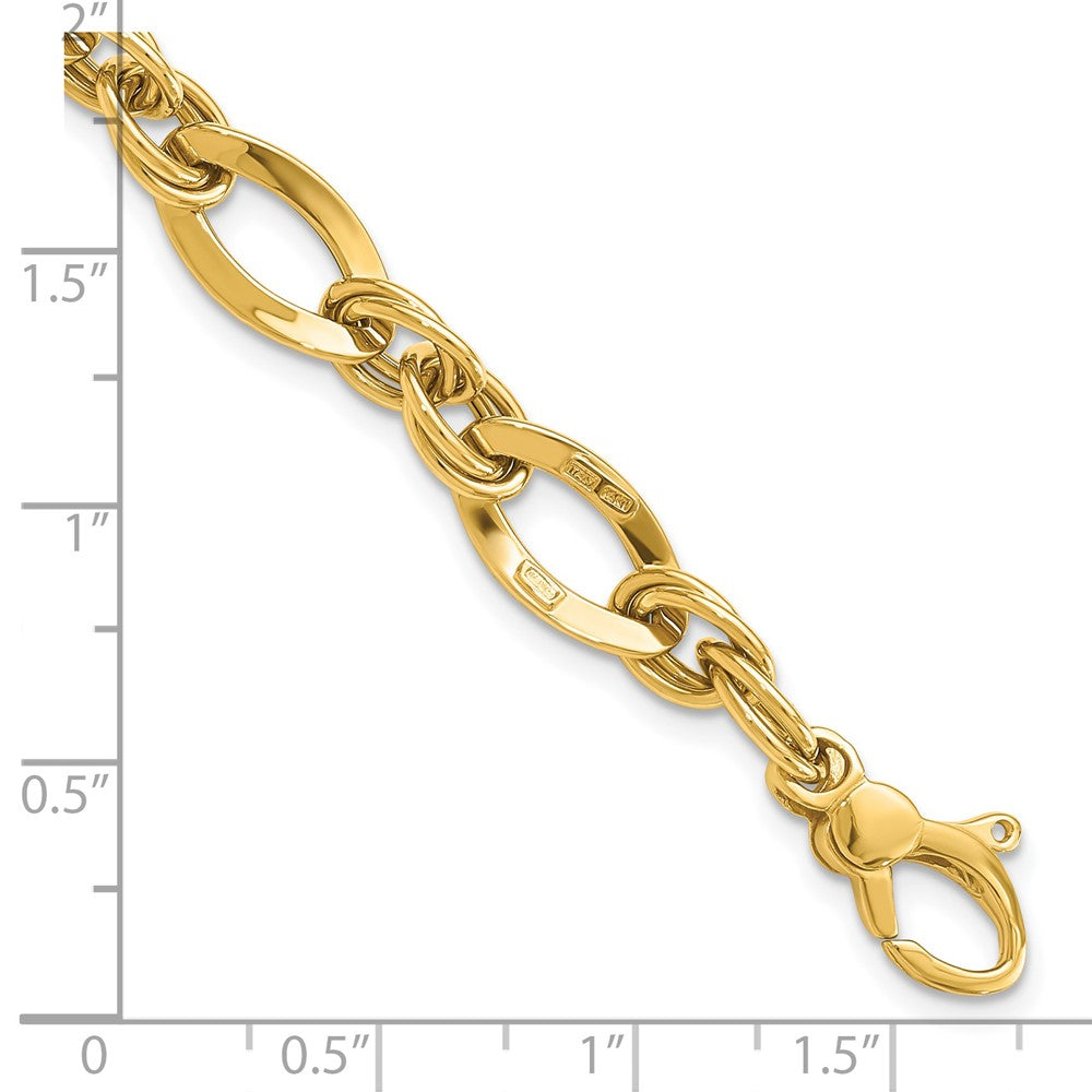 8.25 Zoll 14K Poliert Fantasieglieder Armband