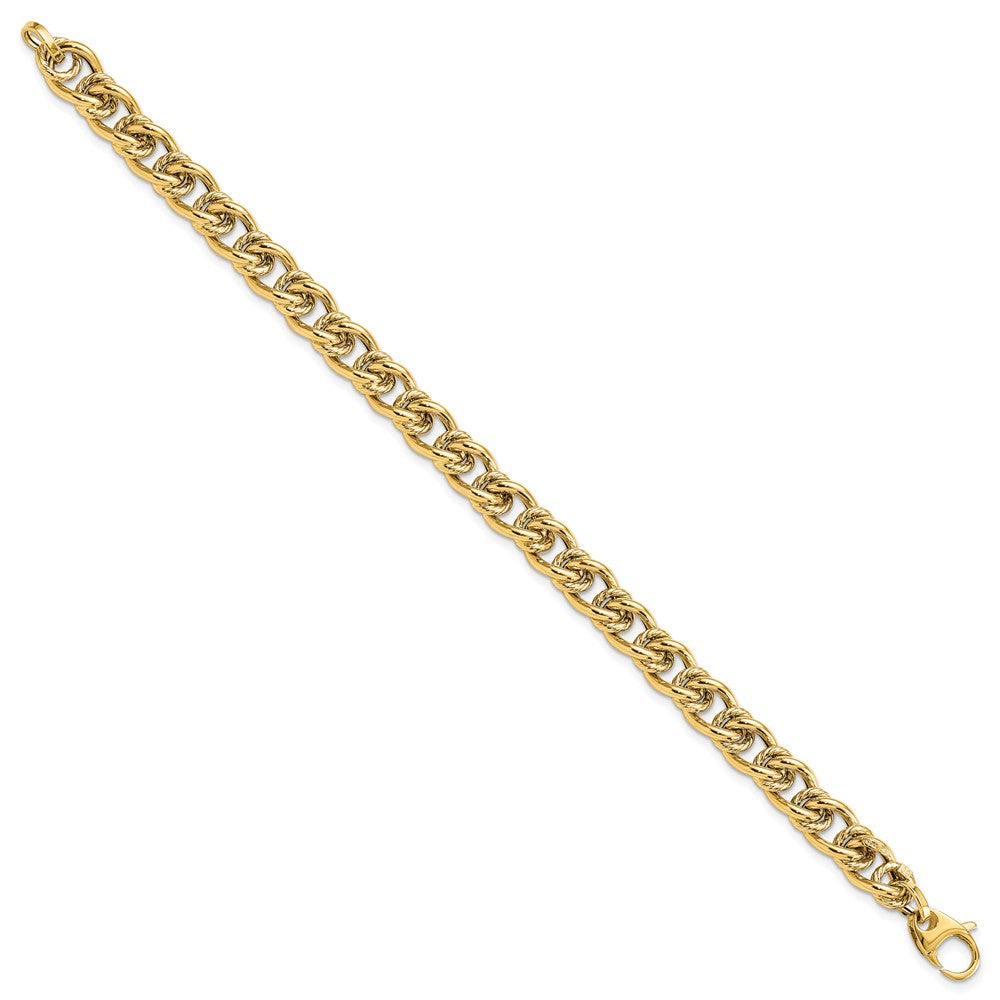 7.5 Zoll 14K Poliert Fantasieglieder Armband