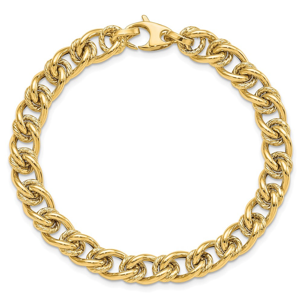 7.5 Zoll 14K Poliert Fantasieglieder Armband