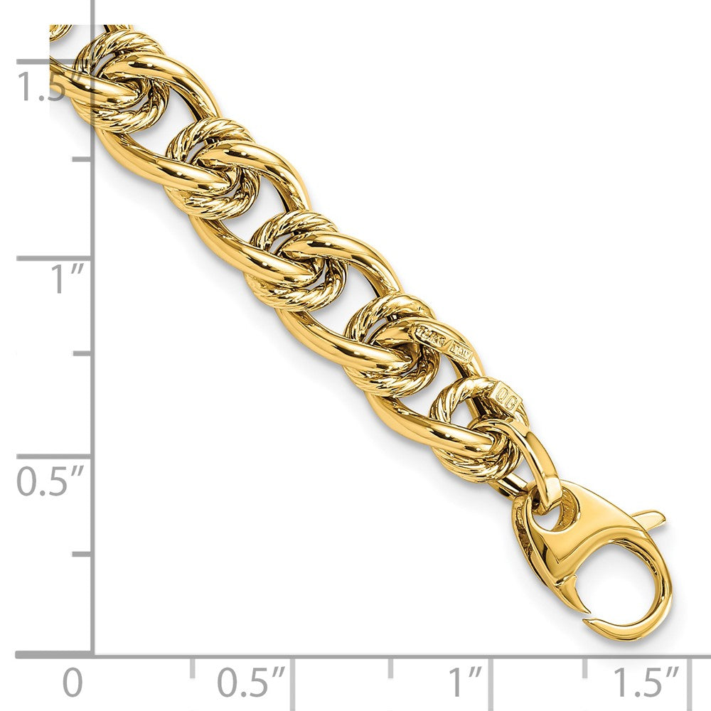 7.5 Zoll 14K Poliert Fantasieglieder Armband