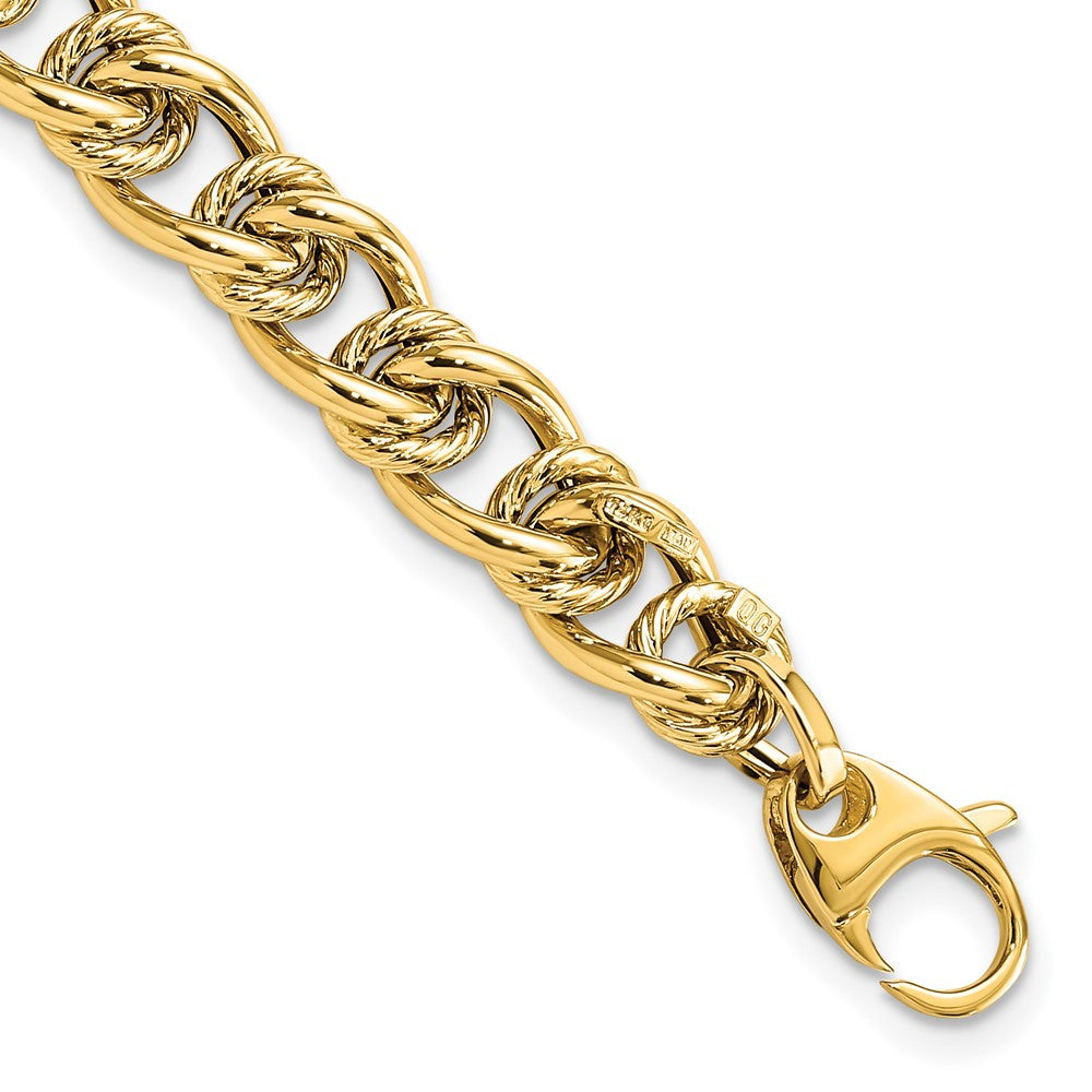 7.5 Zoll 14K Poliert Fantasieglieder Armband