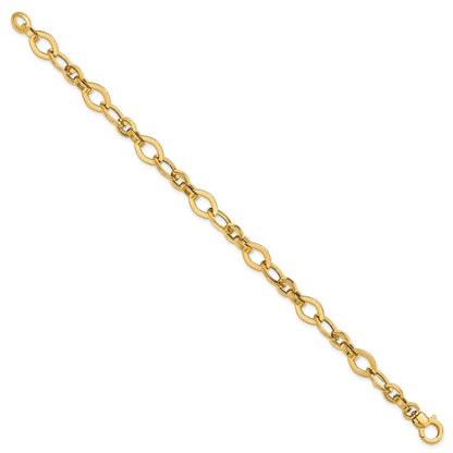 7.75 Zoll 14K Poliert Fantasieglieder Armband
