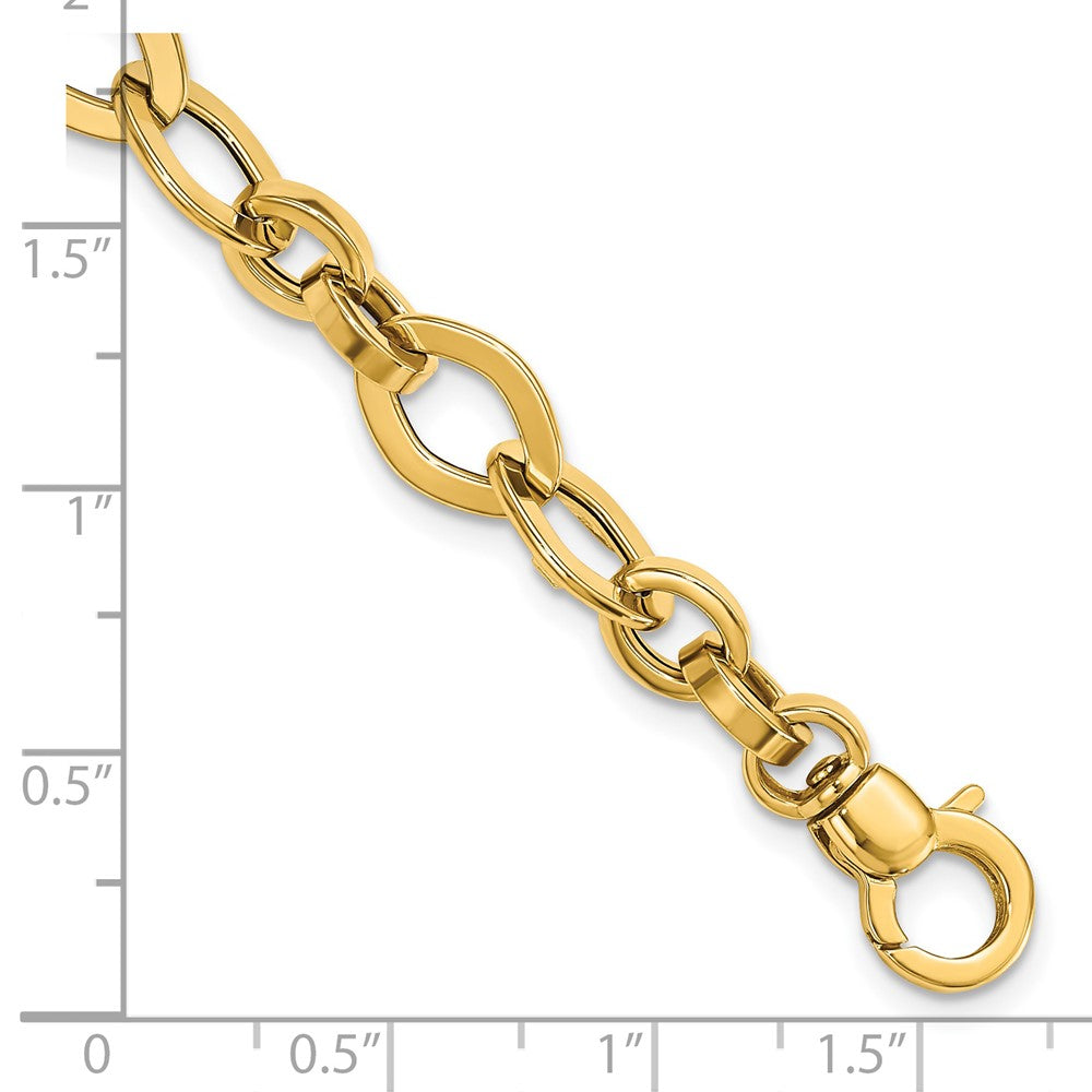 7.75 Zoll 14K Poliert Fantasieglieder Armband