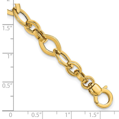 7.75 Zoll 14K Poliert Fantasieglieder Armband