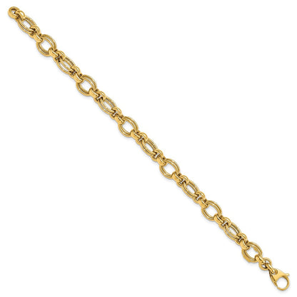 7.5 Zoll 14K Poliert Fantasieglieder Armband