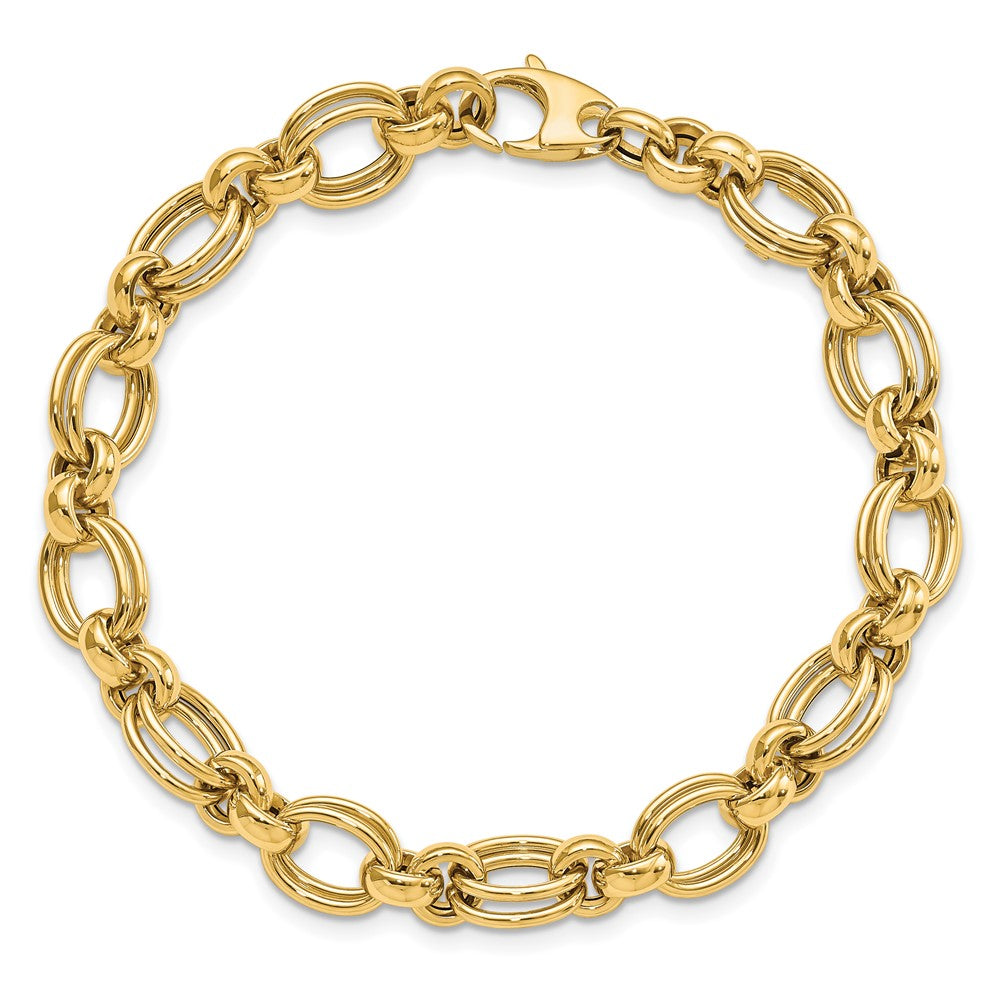 7.5 Zoll 14K Poliert Fantasieglieder Armband