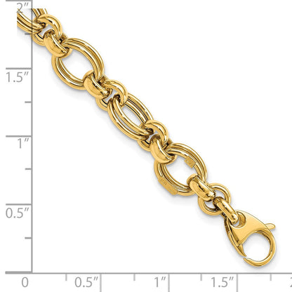 7.5 Zoll 14K Poliert Fantasieglieder Armband