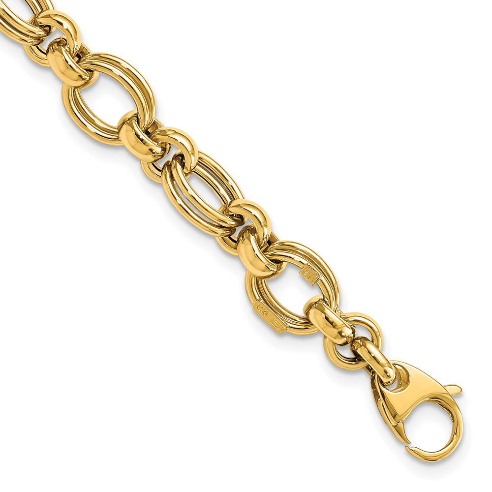 7.5 Zoll 14K Poliert Fantasieglieder Armband