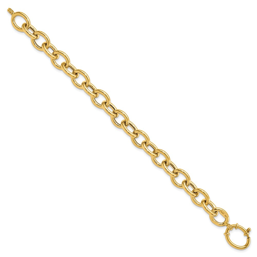 7.5 Zoll 14K Poliert Fantasie Oval Glieder Armband