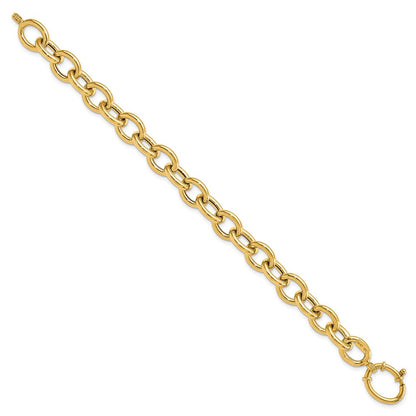 7.5 Zoll 14K Poliert Fantasie Oval Glieder Armband