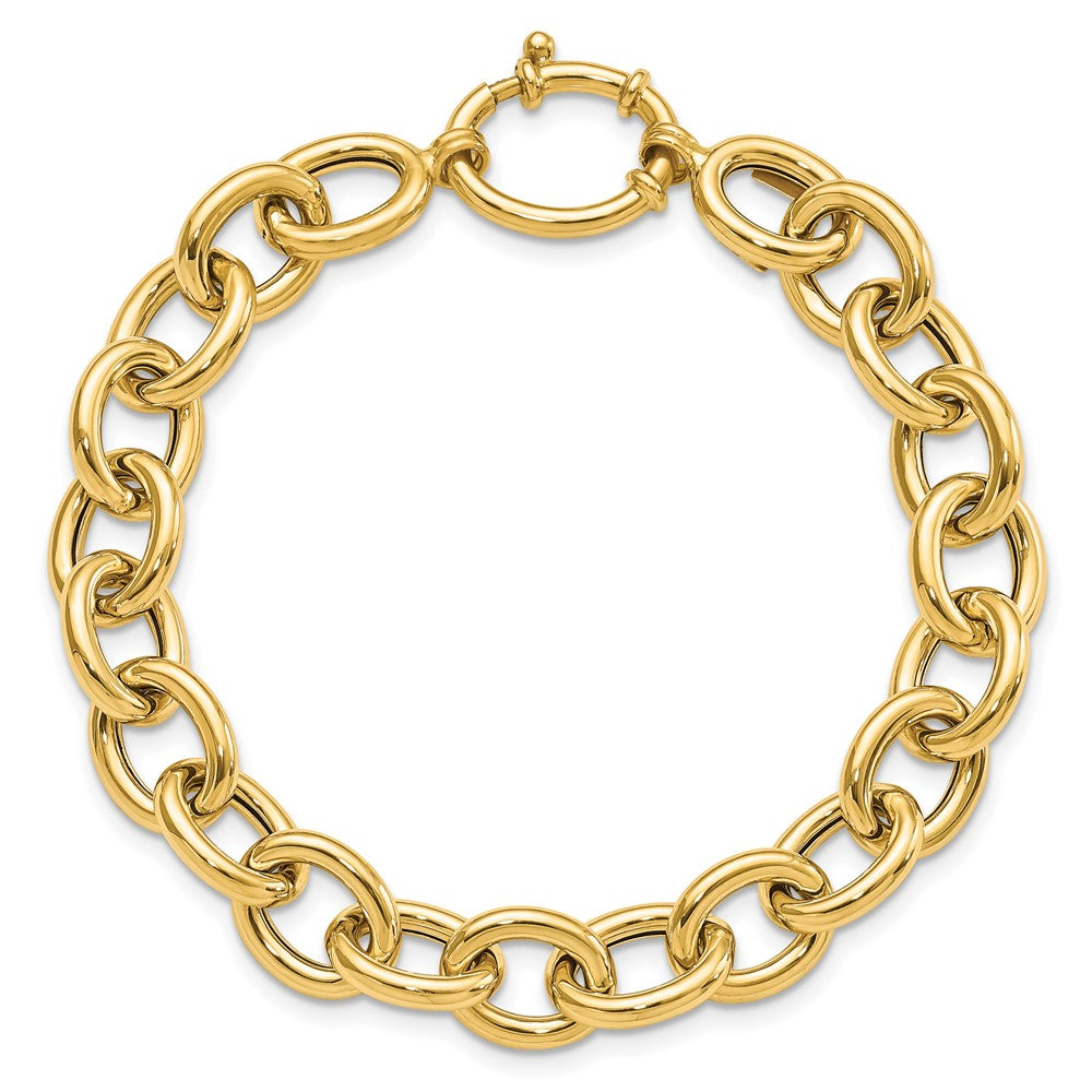 7.5 Zoll 14K Poliert Fantasie Oval Glieder Armband