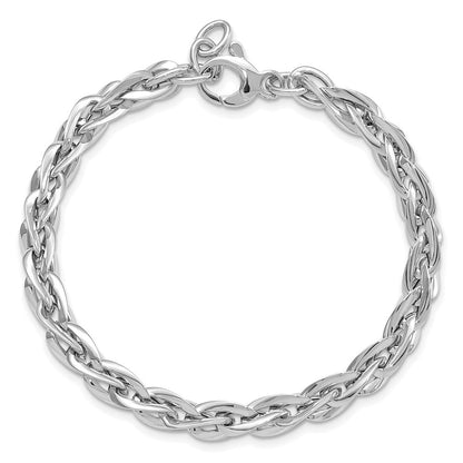 7.5 Zoll 14K Weißgold Poliert Armband