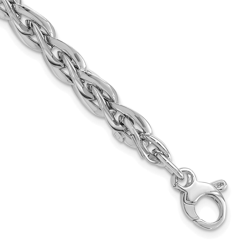 7.5 Zoll 14K Weißgold Poliert Armband