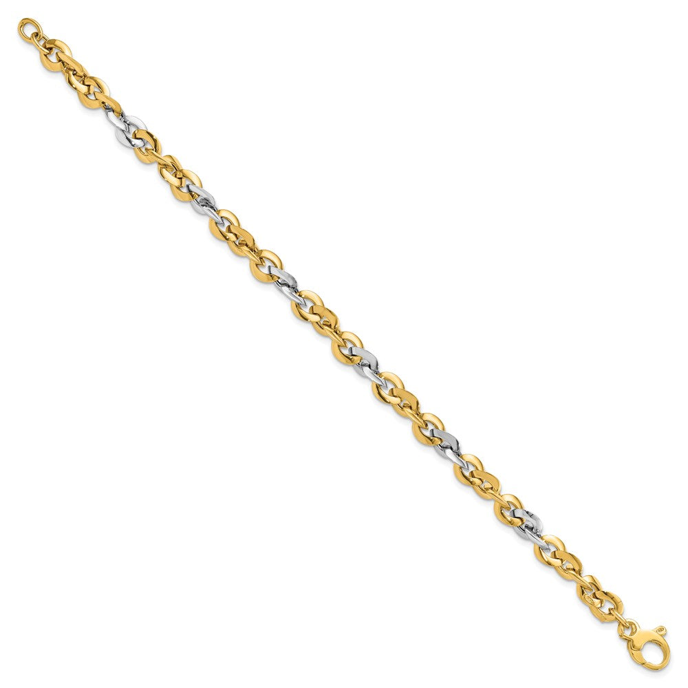7.5 Zoll 14K Bicolor Poliert Armband