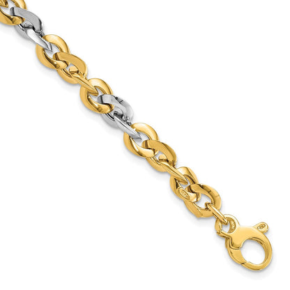 7.5 Zoll 14K Bicolor Poliert Armband