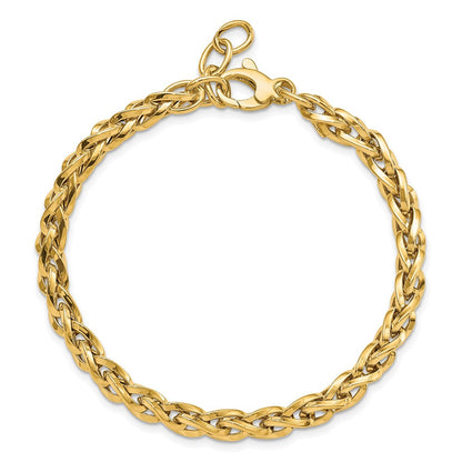 7.5 Zoll 14K Poliert mit 1 Zoll Verlängerung Armband