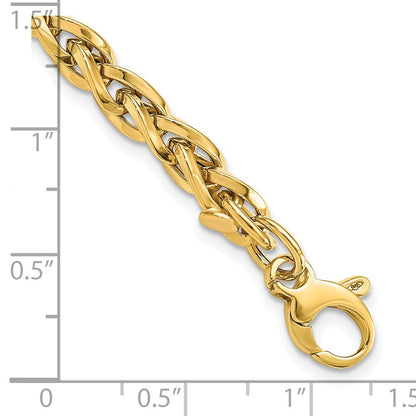 7.5 Zoll 14K Poliert mit 1 Zoll Verlängerung Armband