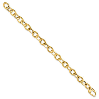 8.5 Zoll 14K Poliert Fantasie Oval Glieder Armband