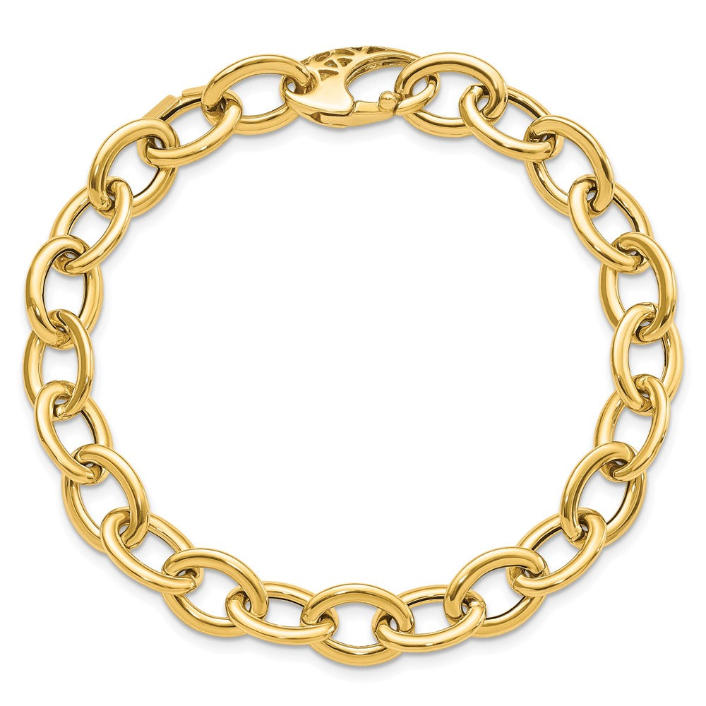 8.5 Zoll 14K Poliert Fantasie Oval Glieder Armband
