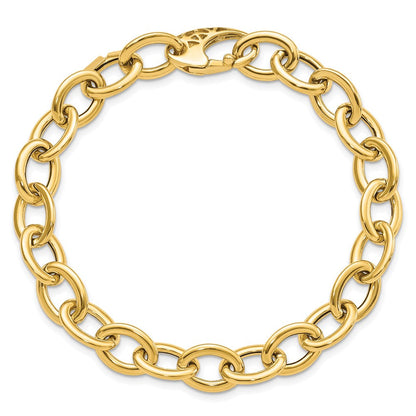 8.5 Zoll 14K Poliert Fantasie Oval Glieder Armband