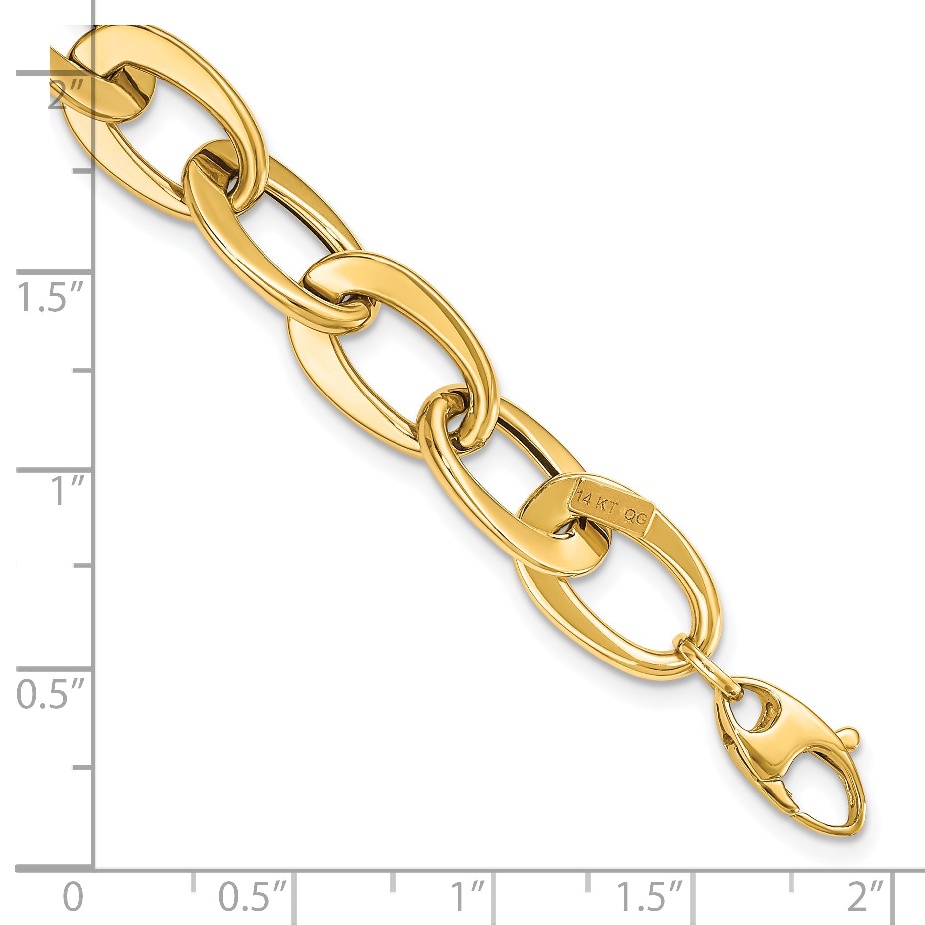 8 Zoll 14K Poliert Fantasieglieder Armband