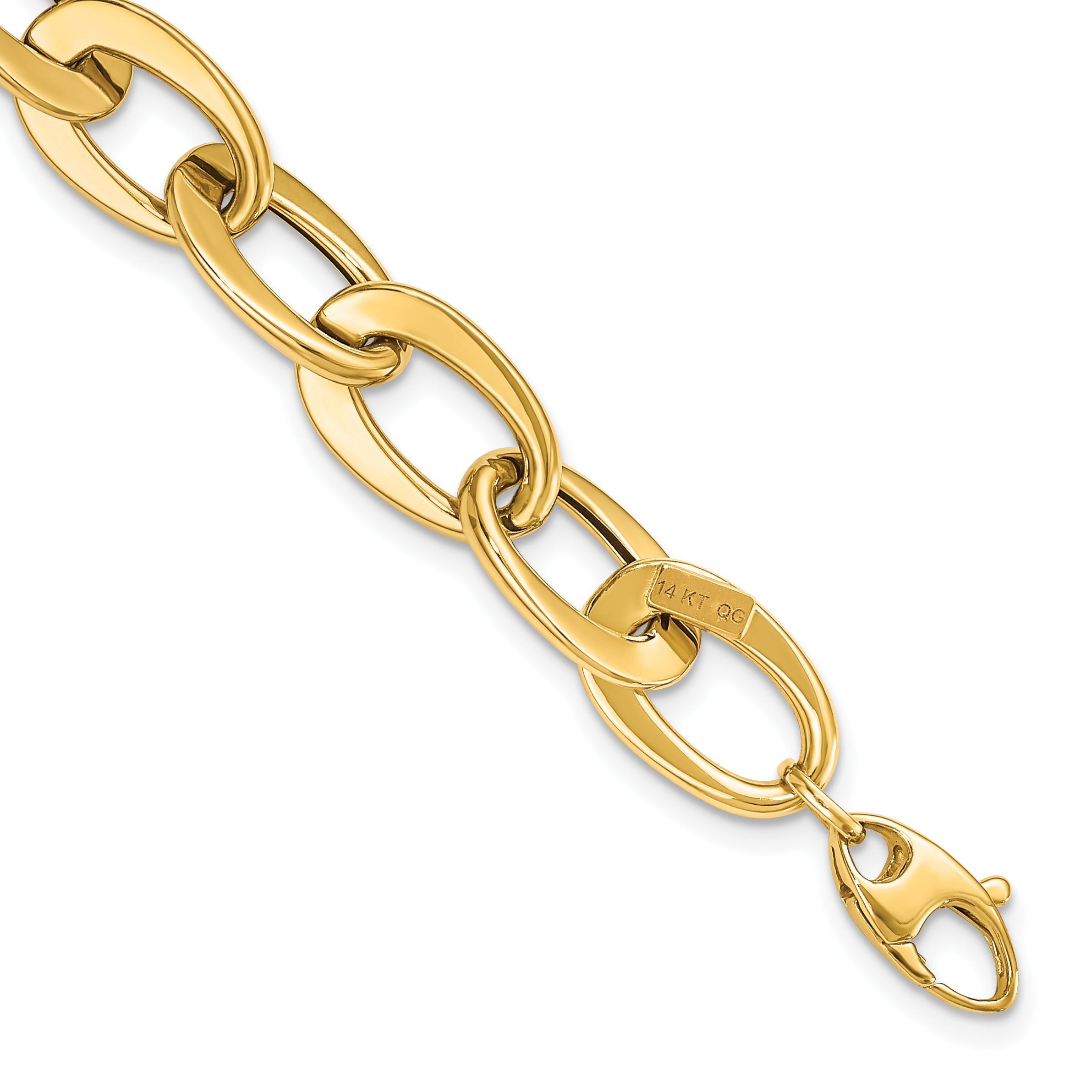 8 Zoll 14K Poliert Fantasieglieder Armband