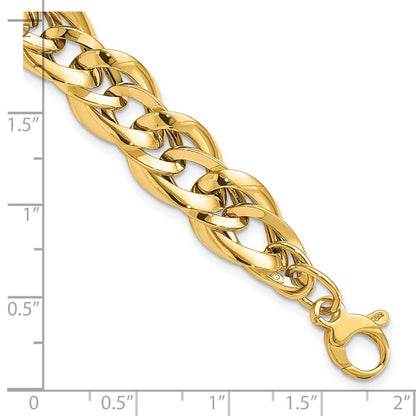 14K Gelbgold Poliert Fantasieglieder 7.5 Zoll Armband