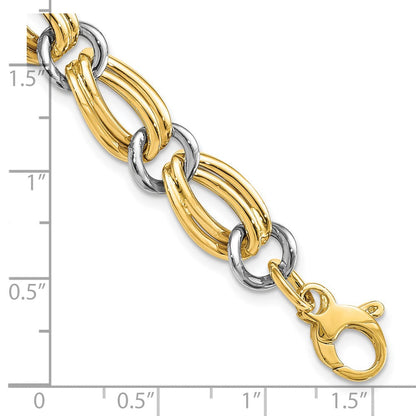 7.5 Zoll 14K Bicolor Poliert Armband