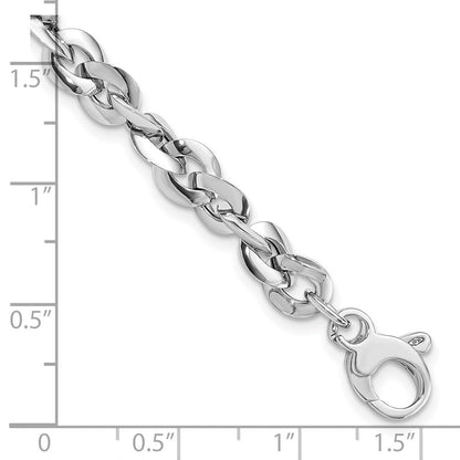7.5 Zoll 14K Weißgold Poliert Armband