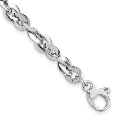 7.5 Zoll 14K Weißgold Poliert Armband