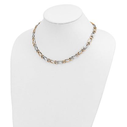 14K Bicolor Poliert Halskette