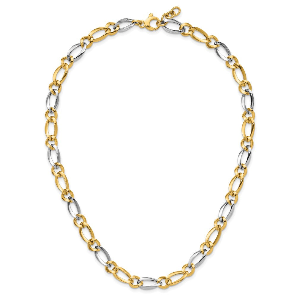 14K Bicolor Poliert Halskette