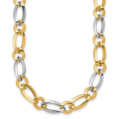 14K Bicolor Poliert Halskette